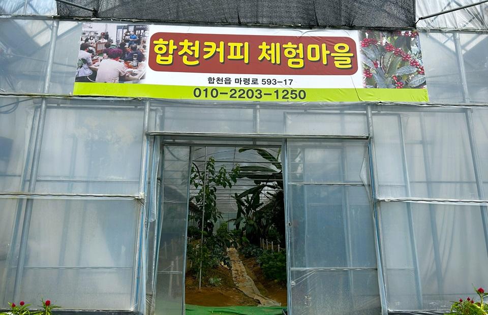 합천커피체험마을 간판