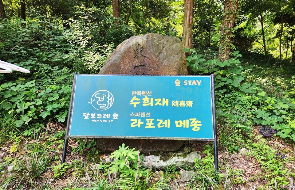 달보드레 숲 표지판