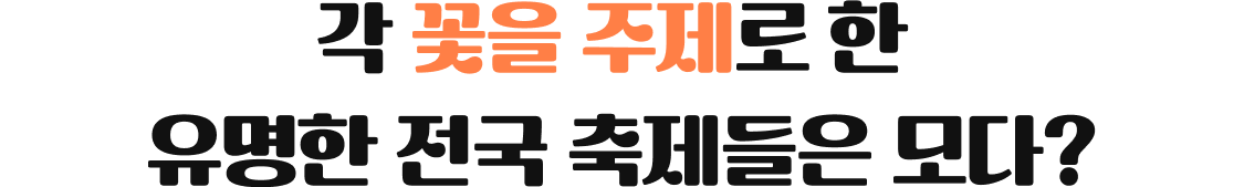 각 꽃을 주제로한 유명한 전국 축제들은 모다?